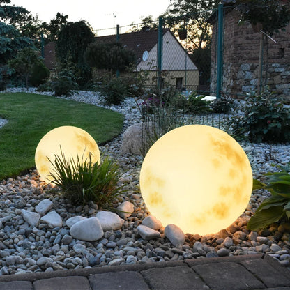 Lunar Glow | Moon-Shaped Garden Lamp with USB Rechargeable LED | Elegant Outdoor Lights for Enchanting Ambience