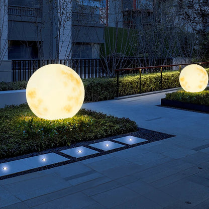 Lunar Glow | Moon-Shaped Garden Lamp with USB Rechargeable LED | Elegant Outdoor Lights for Enchanting Ambience