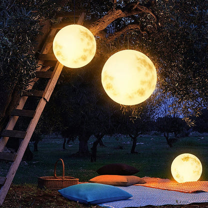 Lunar Glow | Moon-Shaped Garden Lamp with USB Rechargeable LED | Elegant Outdoor Lights for Enchanting Ambience