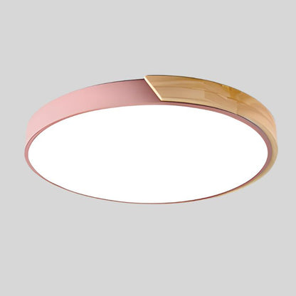 Wooden Circular Ceiling Lamp – Modern Nordic Home Lighting
