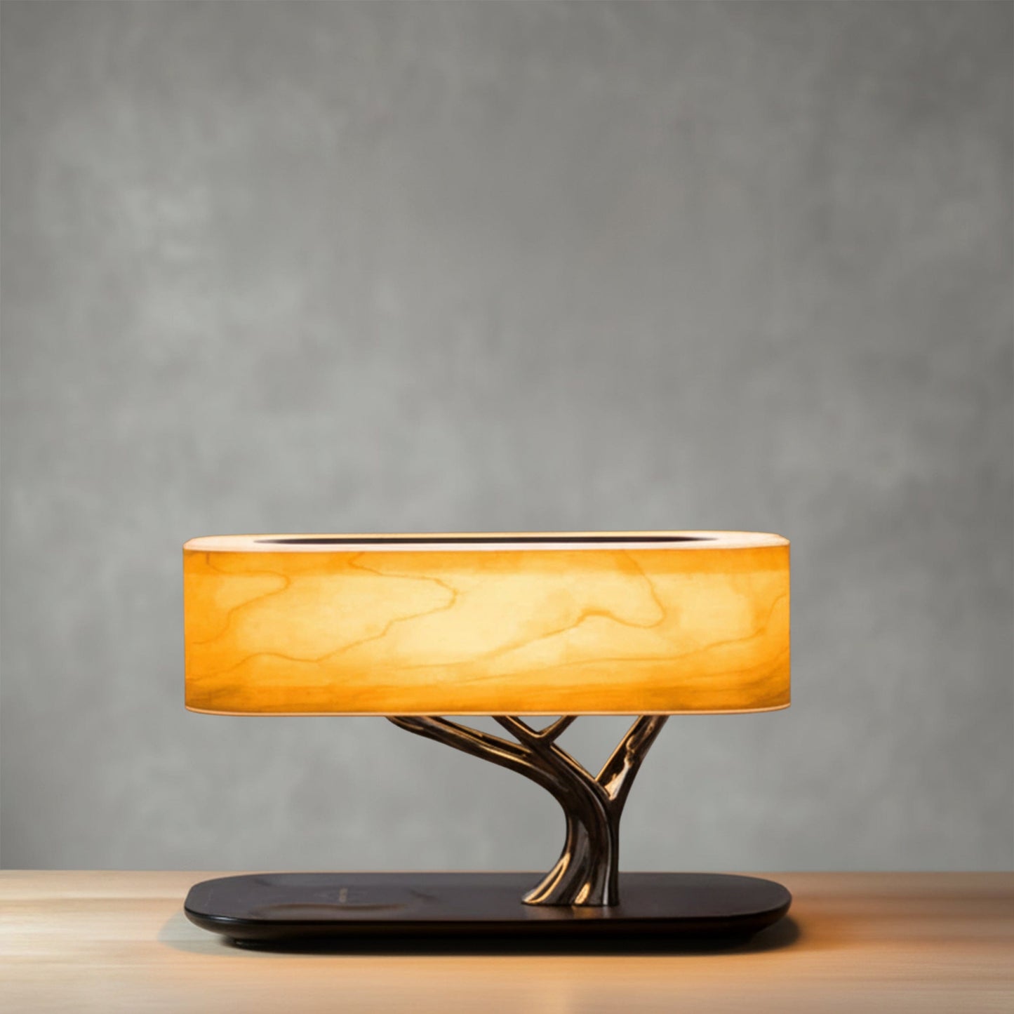 Modern Aesthetic | Table Lamp with Wireless Charging & Bluetooth Speakers | Stylish Home Decor for Convenience and Sound