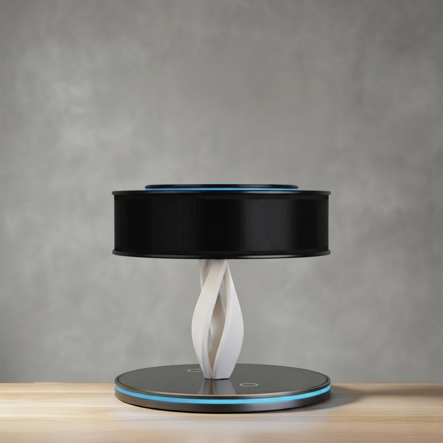 Modern Black Lamp | Wireless Charging & Bluetooth Speakers | Adjustable Brightness for Ultimate Convenience