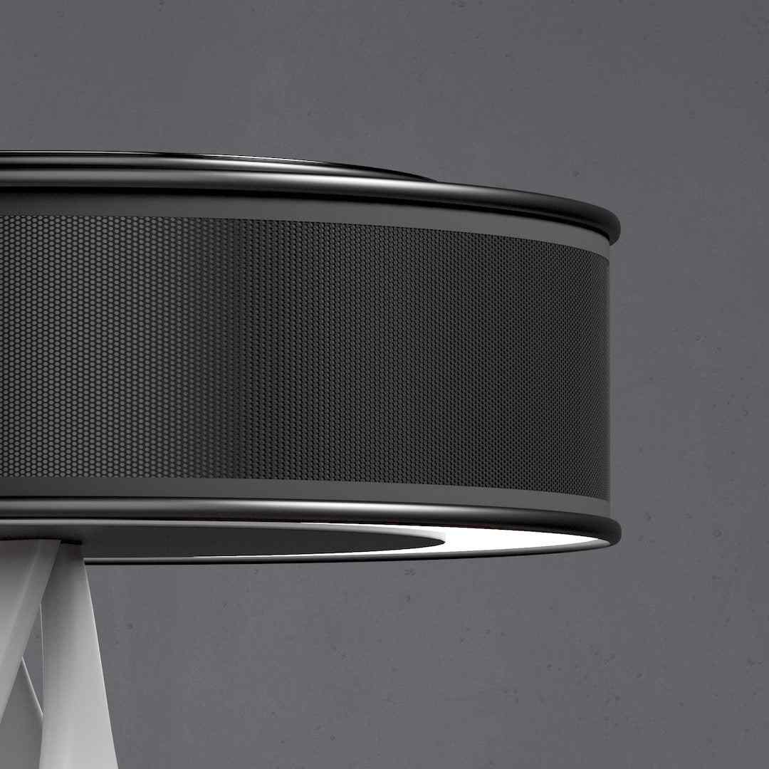Modern Black Lamp | Wireless Charging & Bluetooth Speakers | Adjustable Brightness for Ultimate Convenience