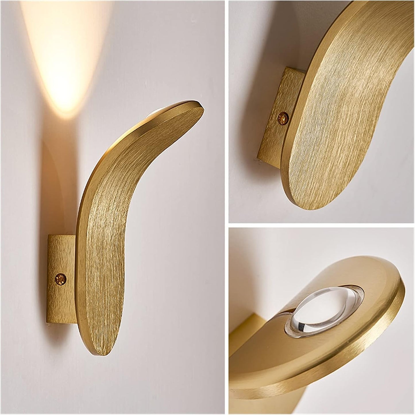 Modern Brushed Wall Sconce Light with Soft LED Glow | Elegant Design for Ambient Lighting