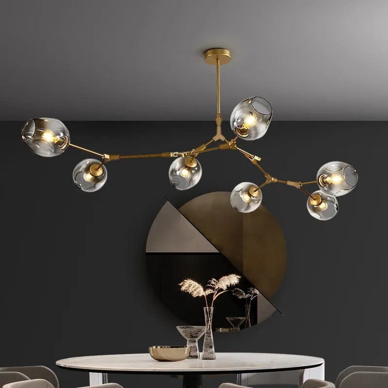 Modern Chandelier Light | Floating Circular Design with Adjustable Height | Stylish Fixture for Dining Room Elegance