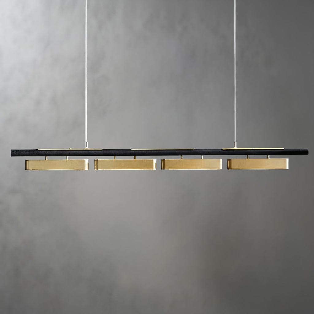 Modern Chandeliers | Black and Gold Chandelier with Adjustable Size | Elegant Lighting for Dining Room Ambiance