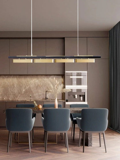 Modern Chandeliers | Black and Gold Chandelier with Adjustable Size | Elegant Lighting for Dining Room Ambiance