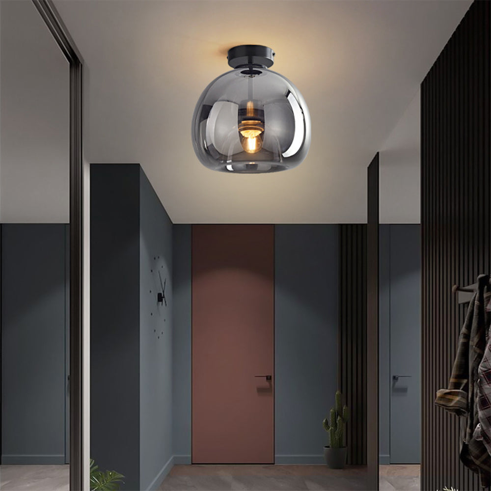 Modern Copper Flush Mount Ceiling Light with Adjustable Height | Elegant Design for Stylish Illumination