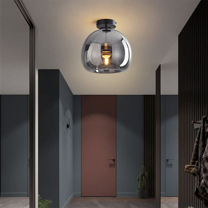 Modern Copper Flush Mount Ceiling Light with Adjustable Height | Elegant Design for Stylish Illumination