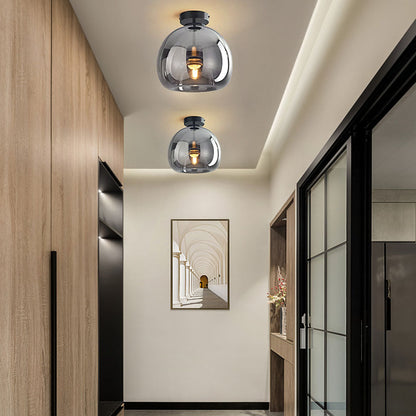 Modern Copper Flush Mount Ceiling Light with Adjustable Height | Elegant Design for Stylish Illumination