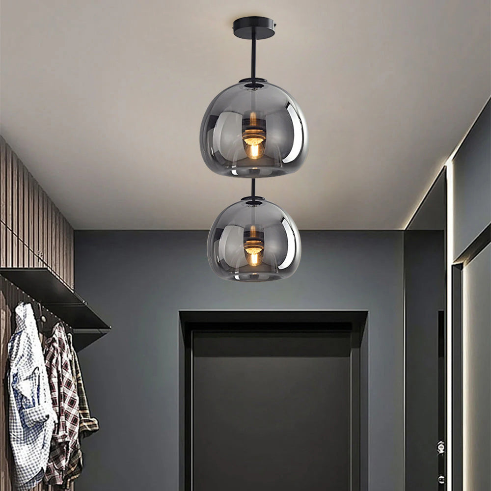Modern Copper Flush Mount Ceiling Light with Adjustable Height | Elegant Design for Stylish Illumination