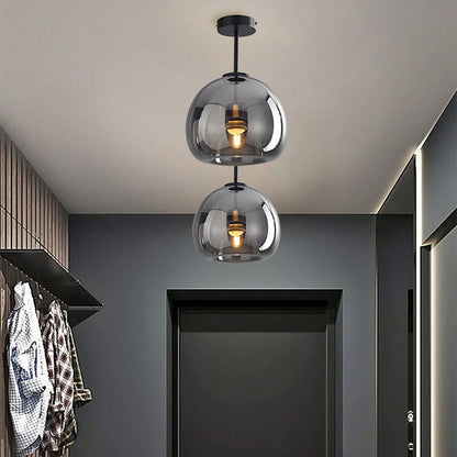 Modern Copper Flush Mount Ceiling Light with Adjustable Height | Elegant Design for Stylish Illumination