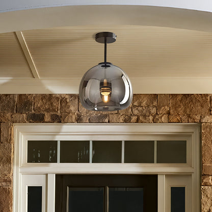 Modern Copper Flush Mount Ceiling Light with Adjustable Height | Elegant Design for Stylish Illumination