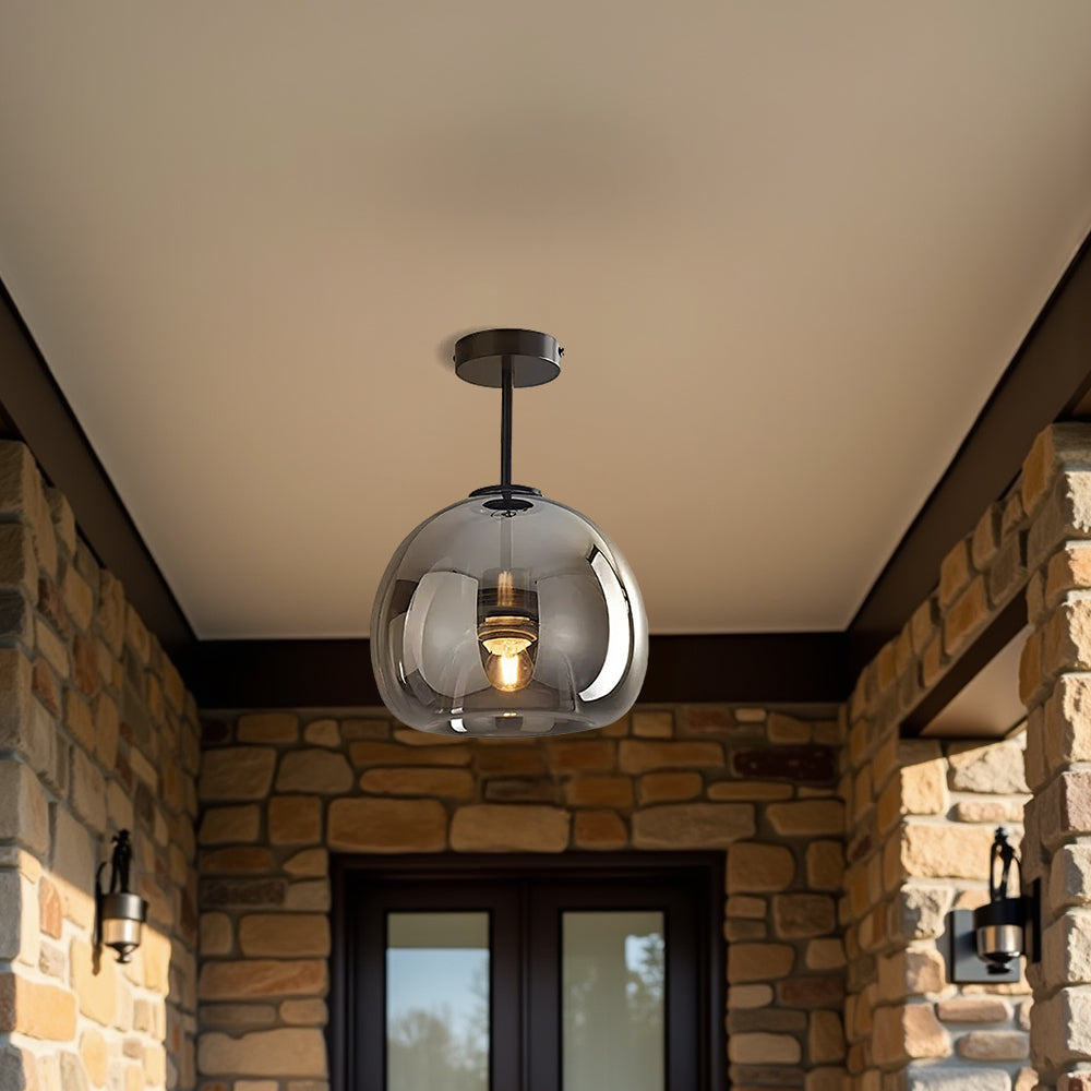 Modern Copper Flush Mount Ceiling Light with Adjustable Height | Elegant Design for Stylish Illumination
