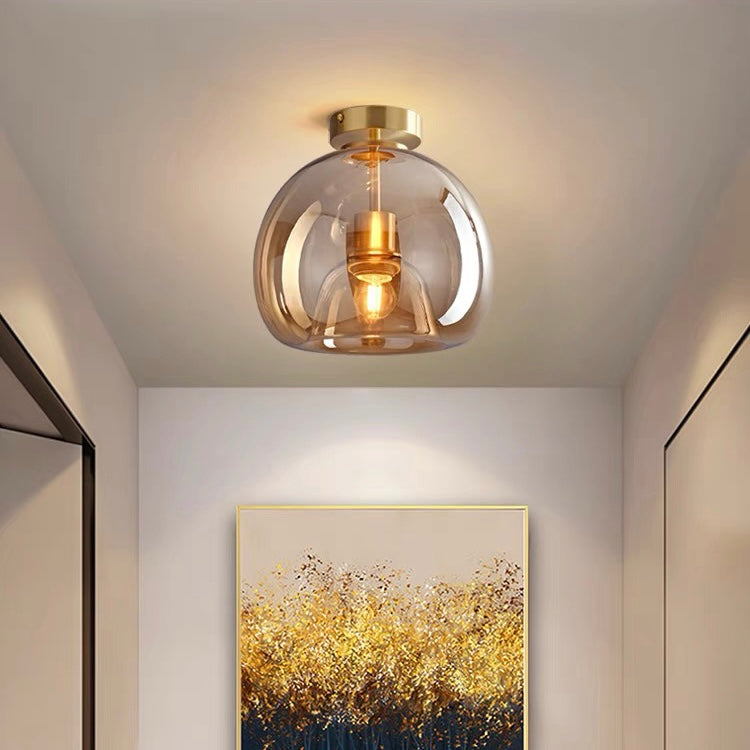 Modern Copper Flush Mount Ceiling Light with Adjustable Height | Elegant Design for Stylish Illumination