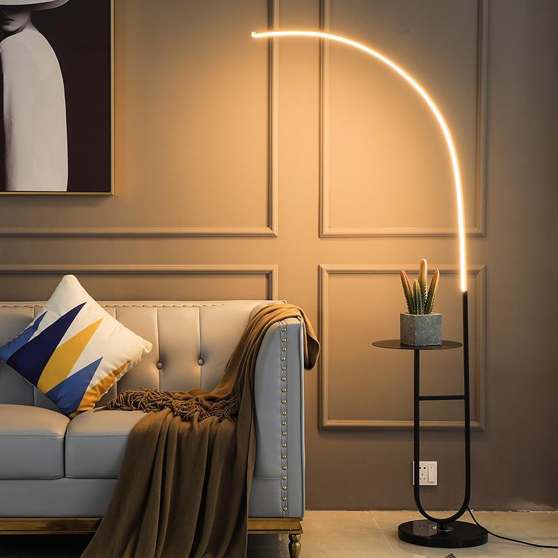 Modern Floor Lamp with LED Lighting & Space-Saving Design | Stylish Addition for Living Room