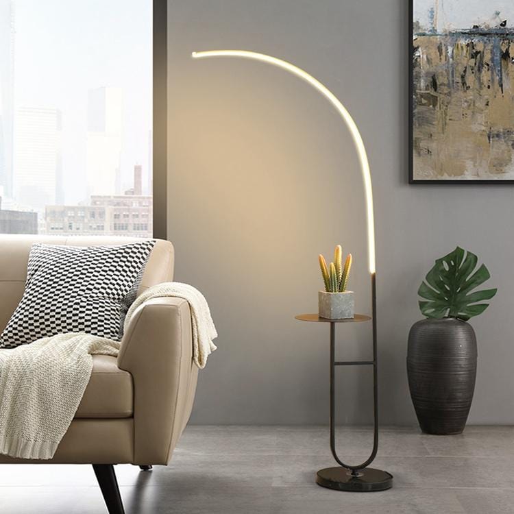 Modern Floor Lamp with LED Lighting & Space-Saving Design | Stylish Addition for Living Room