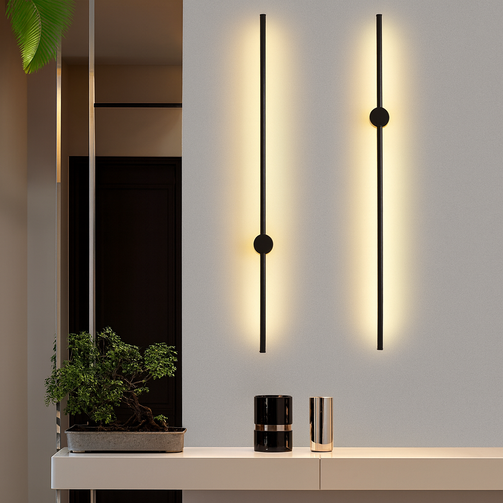 Modern Linear Wall Sconce Light with LED Bulbs & Elegant Design for Dining Rooms