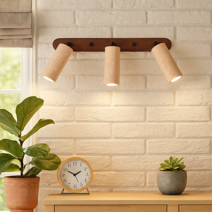 Modern Travertine Wall Sconce Light with Swiveling Head | Energy-Efficient LED for Versatile Home Lighting