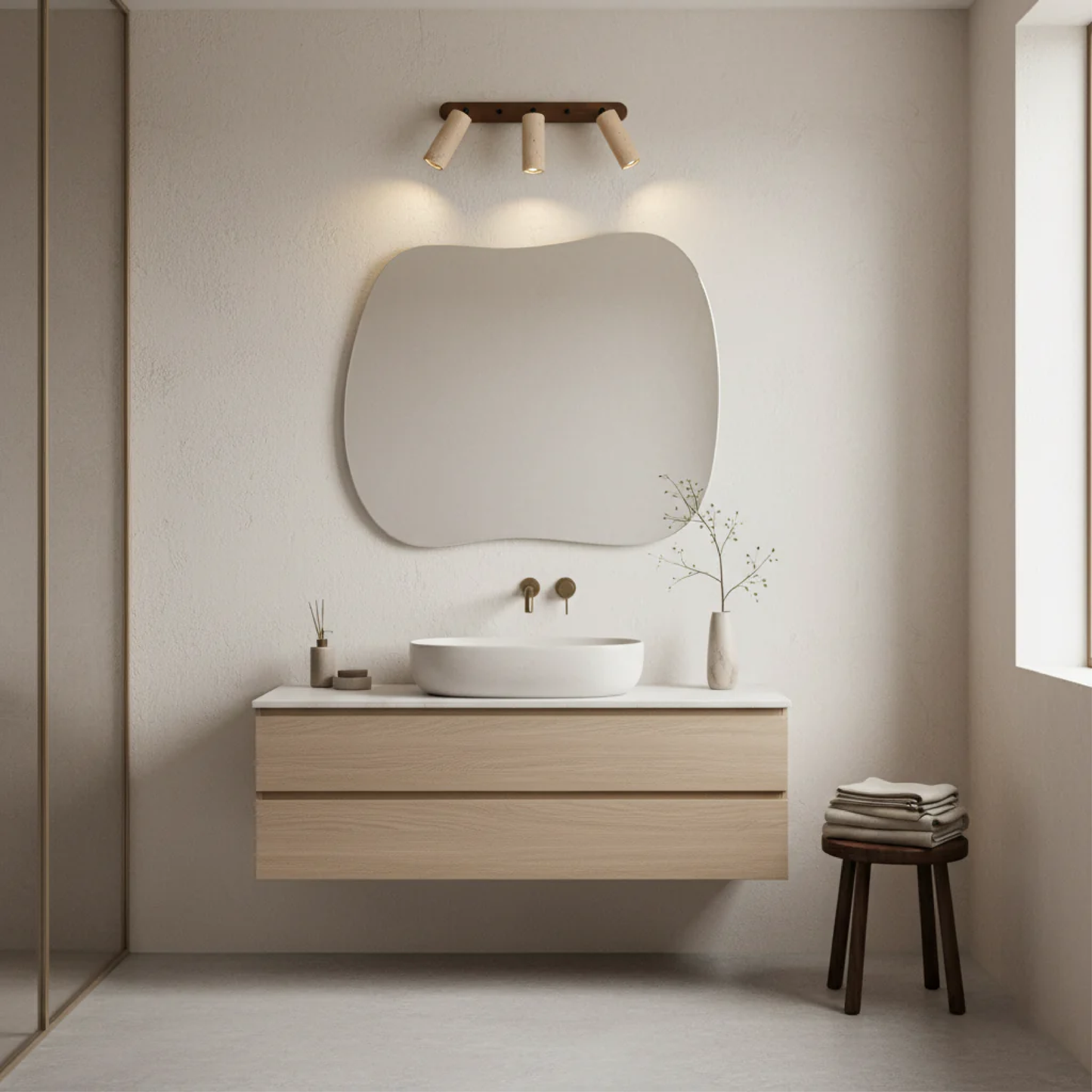 Modern Travertine Wall Sconce Light with Swiveling Head | Energy-Efficient LED for Versatile Home Lighting