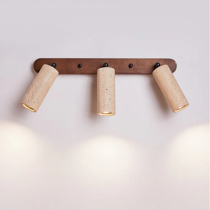 Modern Travertine Wall Sconce Light with Swiveling Head | Energy-Efficient LED for Versatile Home Lighting