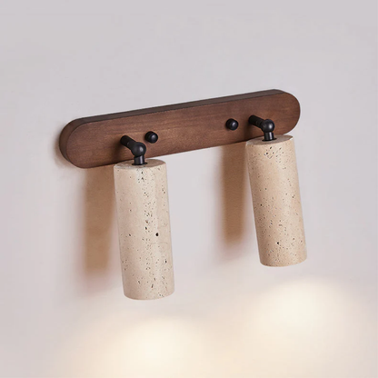Modern Travertine Wall Sconce Light with Swiveling Head | Energy-Efficient LED for Versatile Home Lighting