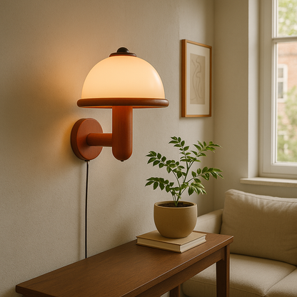 Mushroom Wall Sconce Lighting with Scandinavian Design for Cozy Interiors