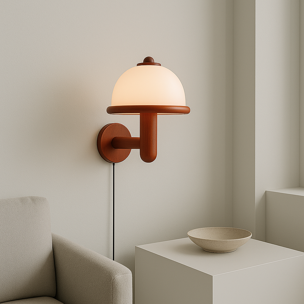 Mushroom Wall Sconce Lighting with Scandinavian Design for Cozy Interiors