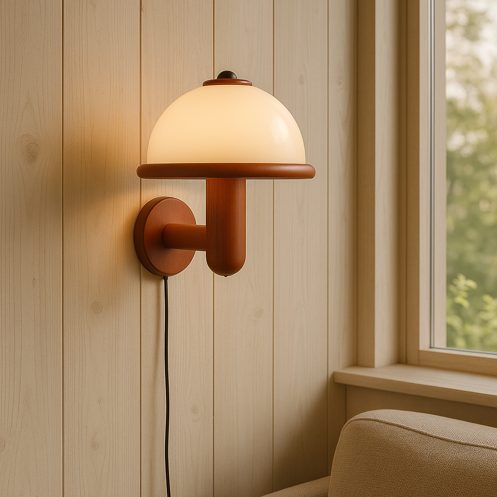Mushroom Wall Sconce Lighting with Scandinavian Design for Cozy Interiors