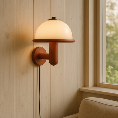 Mushroom Wall Sconce Lighting with Scandinavian Design for Cozy Interiors