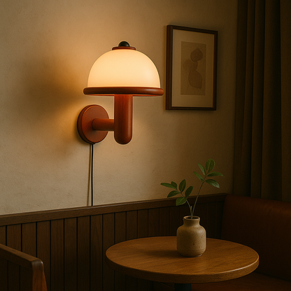 Mushroom Wall Sconce Lighting with Scandinavian Design for Cozy Interiors