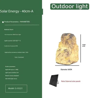 Natural Stone Solar Lights Outdoor | Durable Garden Lighting with LED | Weather-Resistant Design for Pathway Illumination