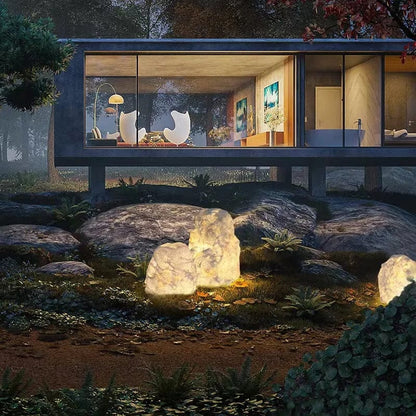 Natural Stone Solar Lights Outdoor | Durable Garden Lighting with LED | Weather-Resistant Design for Pathway Illumination