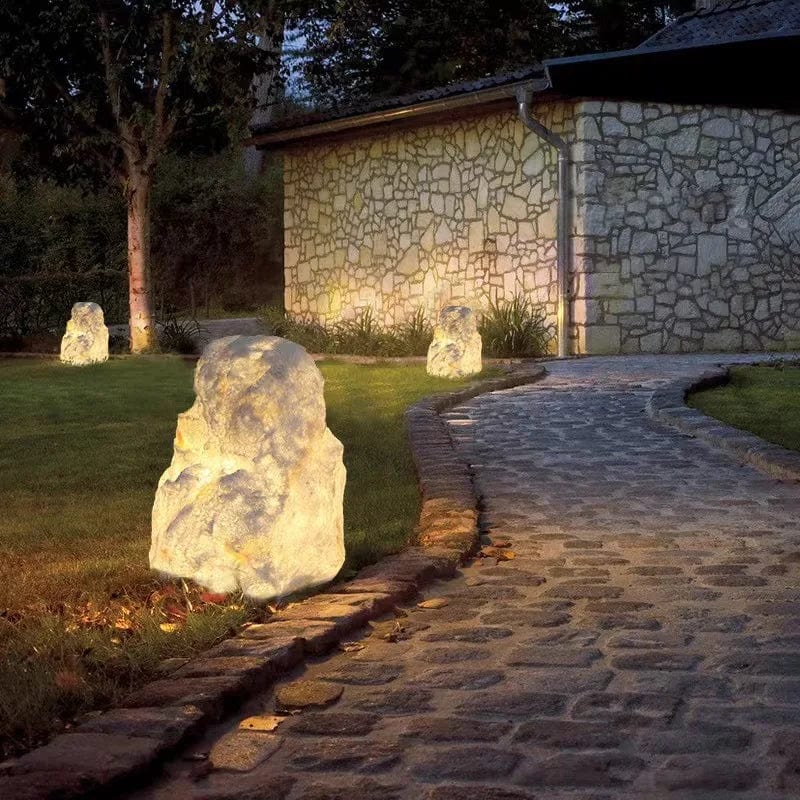 Natural Stone Solar Lights Outdoor | Durable Garden Lighting with LED | Weather-Resistant Design for Pathway Illumination