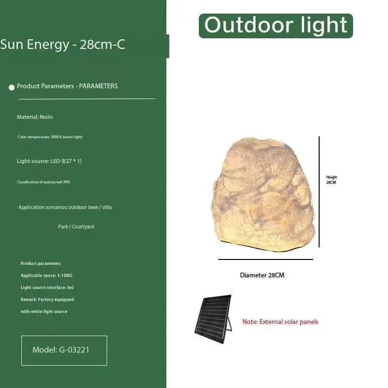 Natural Stone Solar Lights Outdoor | Durable Garden Lighting with LED | Weather-Resistant Design for Pathway Illumination