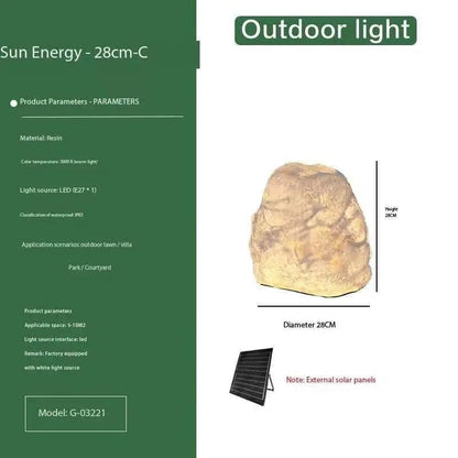 Natural Stone Solar Lights Outdoor | Durable Garden Lighting with LED | Weather-Resistant Design for Pathway Illumination