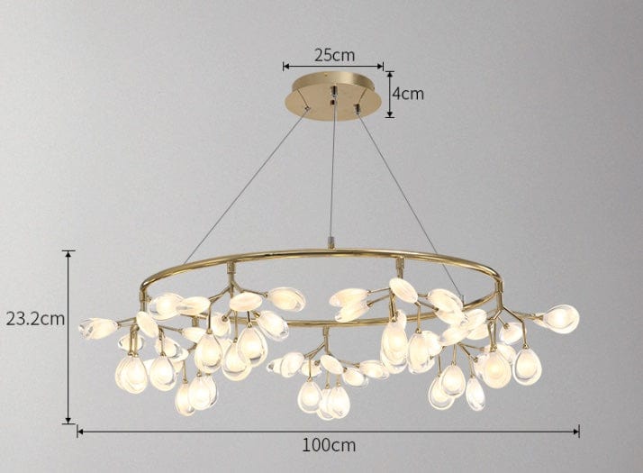 Nature's Glow | Modern Chandelier Light with Organic Design | Elegant Illumination for Dining Room