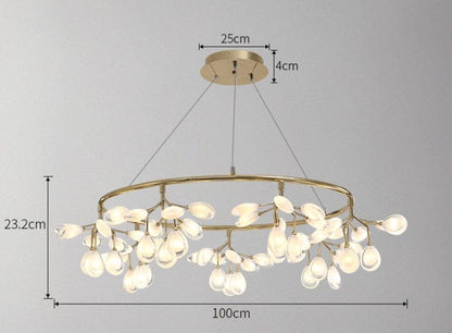 Nature's Glow | Modern Chandelier Light with Organic Design | Elegant Illumination for Dining Room