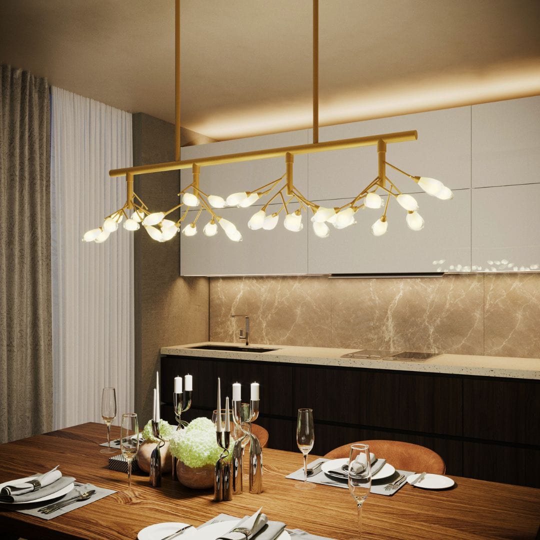 Nature's Glow | Modern Chandelier Light with Organic Design | Elegant Illumination for Dining Room