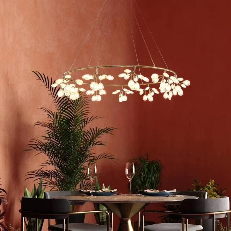 Nature's Glow | Modern Chandelier Light with Organic Design | Elegant Illumination for Dining Room