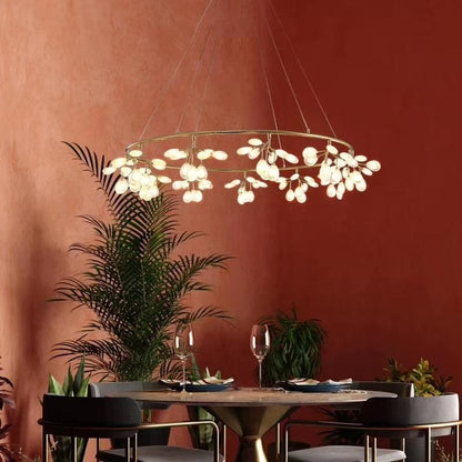 Nature's Glow | Modern Chandelier Light with Organic Design | Elegant Illumination for Dining Room