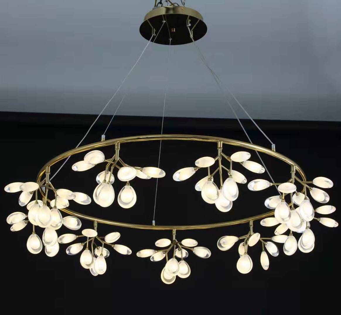 Nature's Glow | Modern Chandelier Light with Organic Design | Elegant Illumination for Dining Room