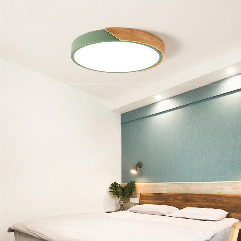 Nordic Collection | Flush Mount Ceiling Light with LED Illumination | Cozy Wooden Design for Modern Spaces