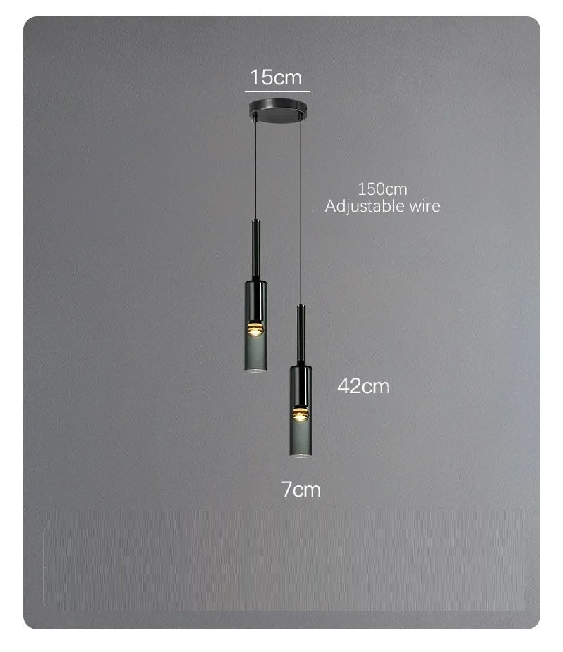 Nordic Elegance | Glass Pendant Light with Adjustable Height | Stylish Design for Modern Kitchens