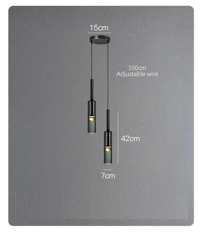 Nordic Elegance | Glass Pendant Light with Adjustable Height | Stylish Design for Modern Kitchens