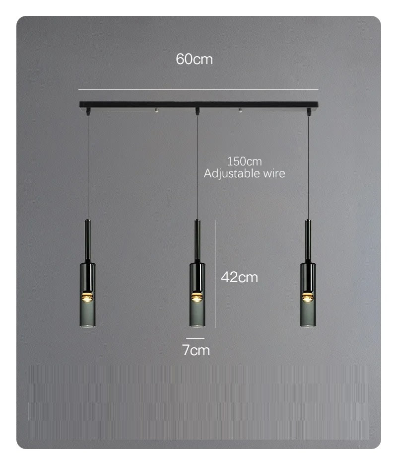 Nordic Elegance | Glass Pendant Light with Adjustable Height | Stylish Design for Modern Kitchens
