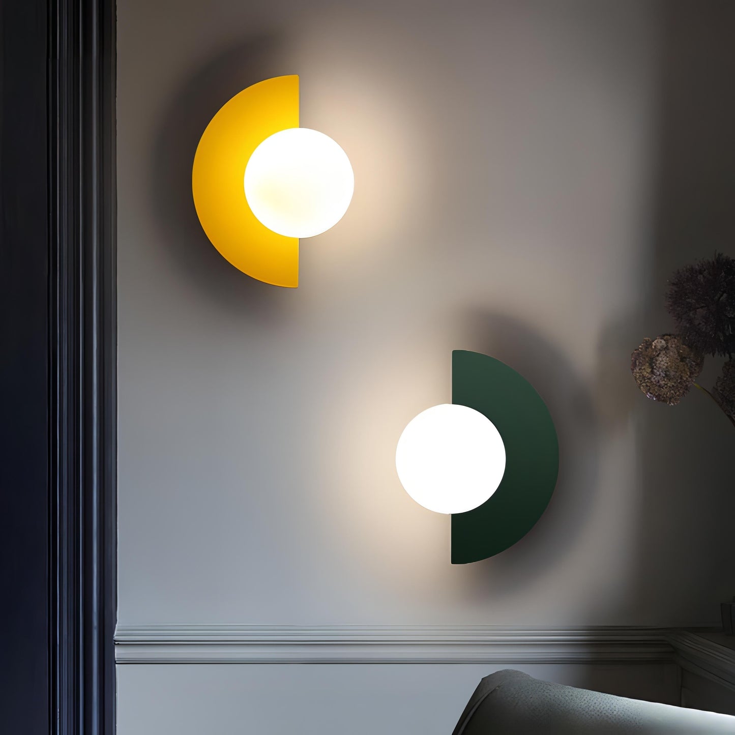 Nordic Wall Sconce Lighting with Semicircular Design & Integrated LED | Minimalist Wall Lamp for Contemporary Spaces