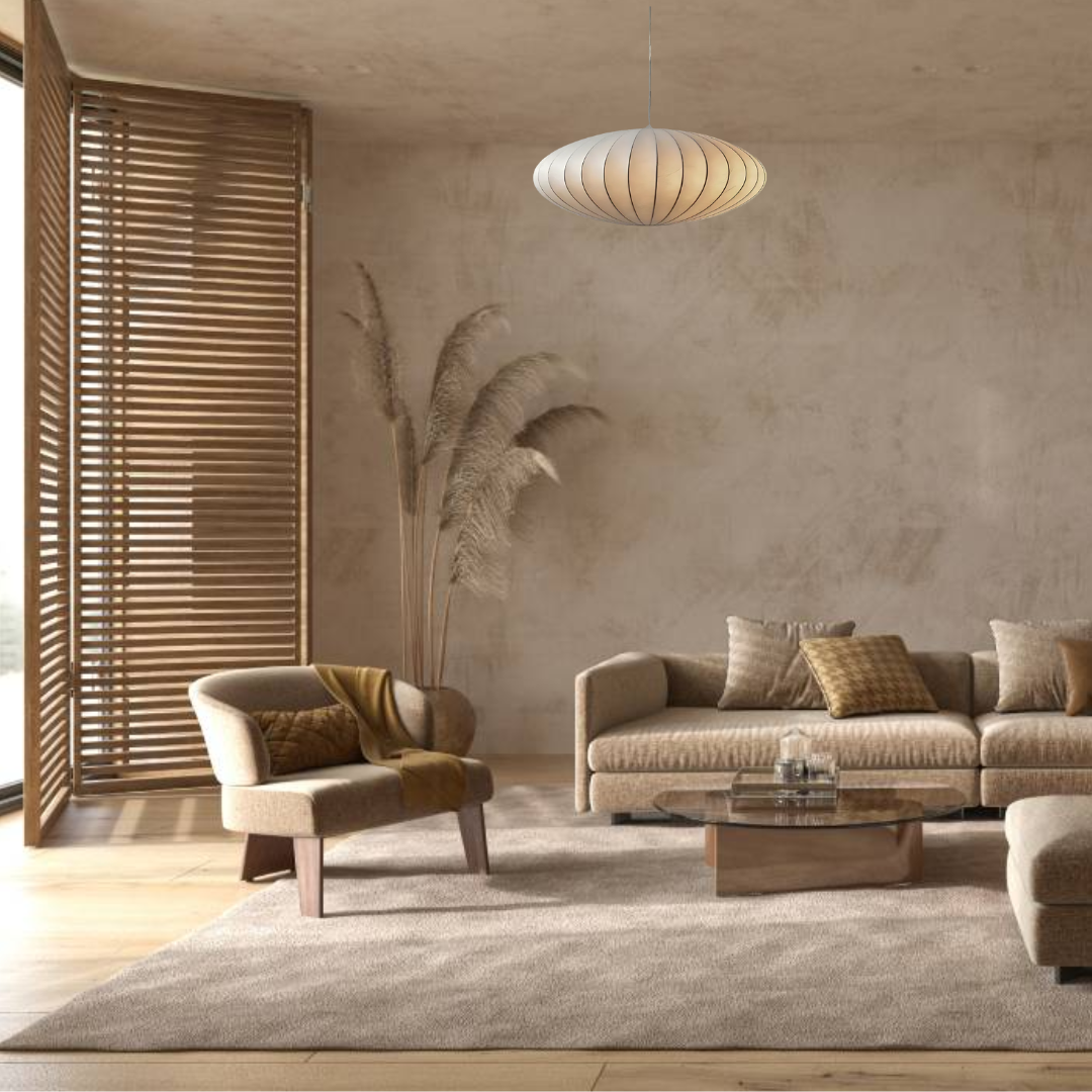 Japandi Silk Pendant Ceiling Light