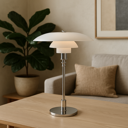 Scandinavian Minimalist Table Lamp with Dimmable LED Light | Modern Design for Cozy Ambiance in Living Room or Bedroom