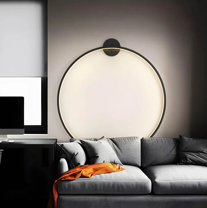 Sculpted Ring Wall Sconce Lighting with Integrated LED Strips | Modern Design for Elegant Ambiance